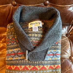 Harley of Scotland Men’s Fair Isle New Wool Sweater, Brand New, XL